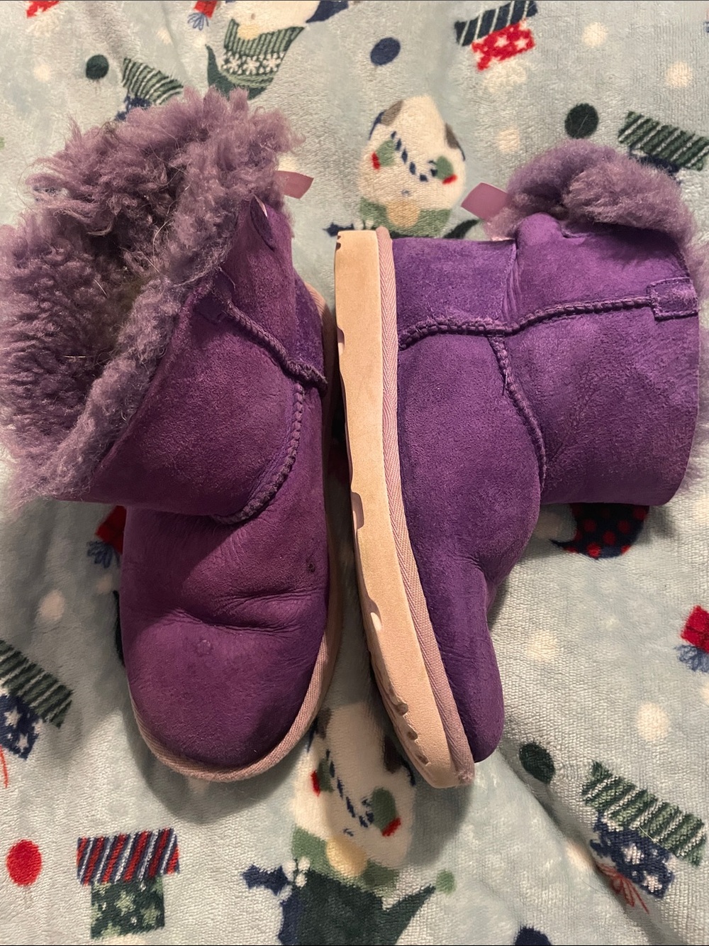 UGG Purple Shearling Kids Boots